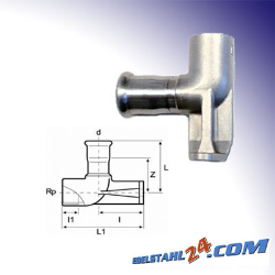 Deckenwinkel 90° mit Innengewinde Edelstahl V4A, M-Kontur