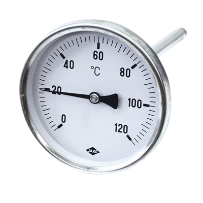 Edelstahlthermometer Ø 100 mm, 200 mm Länge